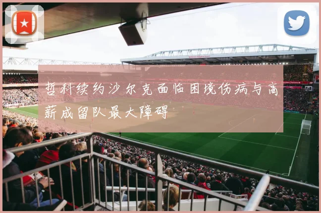 哲科续约沙尔克面临困境伤病与高薪成留队最大障碍